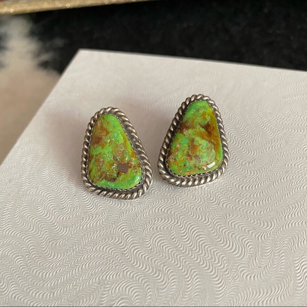 Green Royston Turquoise Studs